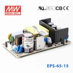 EPS-65-15 65W 15V4.34A 单路输出裸板高效低空载损耗明纬开关电源