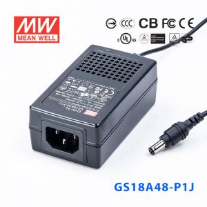 GS18A48-P1J 18W 48V0.375A 输出绿色能源明纬电源适配器(三线插口)