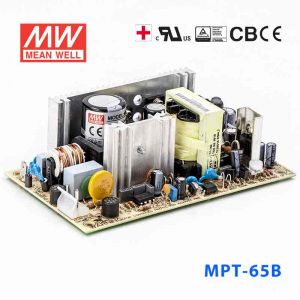 MPT-65B  65W +5V 7A +12V 3.2A -12V 0.7A  三路输出微漏电医用无外壳明纬开关电源