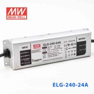 ELG-240-24A  240W 24V 10A   A型(电流可调/铝壳IP65/100～305Vac输入)明纬PFC防水LED电源