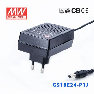 GS18E24-P1J 18W 24V0.75A输出绿色能源明纬墙插电源适配器(欧式插头) 