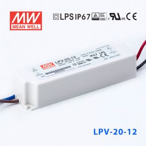 LPV-20-12    20W   12V   1.67A明纬牌恒压输出IP67防水塑壳LED照明电源