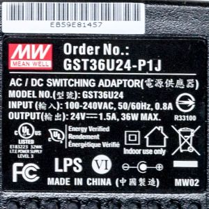 GST36U24-P1J 36W 24V1.5A高效能低空载损耗绿色节能美规适配器