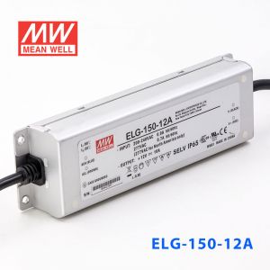ELG-150-12A  120W  12V 10A  A型(电流可调/铝壳IP65/100～305Vac输入)明纬PFC防水LED电源