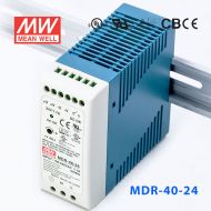 MDR-40-24 40W 24V1.7A 单输出低空载损耗DIN导轨型明纬电源