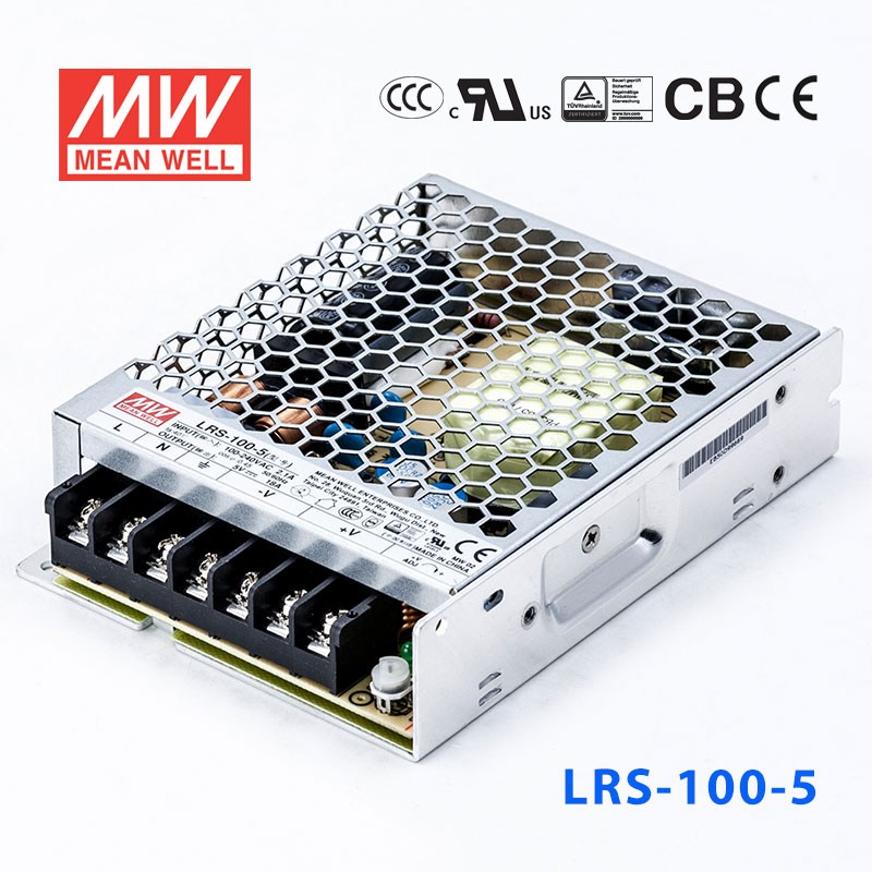 LRS-100-5 90W 5V18A单路输出超薄型低空载损耗明纬开关电源