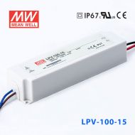 LPV-100-15   100W  15V   6.7A 明纬牌恒压输出IP67防水塑壳LED照明电源