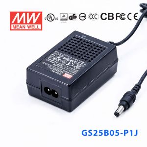 GS25B05-P1J 25W 5V4A 输出绿色能源明纬电源适配器(双线插口)