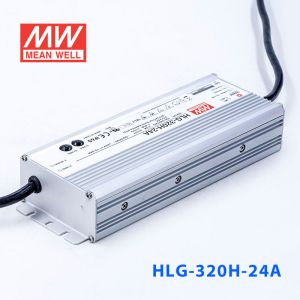 HLG-320H-24A  320W  24V 13.34A  强耐环境恒压+恒流PFC高效铝壳IP65防水LED电源(恒压恒流值可面板设定) 