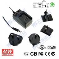 GE18I48-P1J 18W 48V0.375A输出可换插头绿色能源明纬墙插电源适配器(仅底座，不含插片)