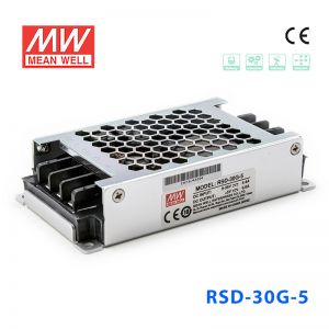 RSD-30G-5 30W 9~36V输入 5V 6A 输出铁道专用明纬DC-DC转换电源