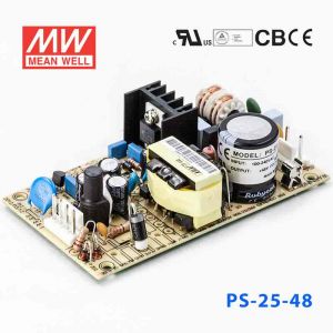 PS-25-48  25W  48V 0.5A  单路输出无外壳PCB板明纬开关电源