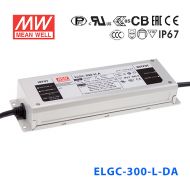 ELGC-300-L-DA 300W 116~232V 1400mA DA型(DALI控制/铝壳IP67/100～305Vac输入)明纬PFC防水高压恒功率LED电源