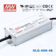 HLG-40H-48  40W  48V 0.84A  强耐环境恒压+恒流PFC高效铝壳IP67防水LED电源(引线接线) 