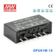 DPU01M-15 1W 12V 转 ±15V  非稳压双路输出明纬DC-DC转换模块电源