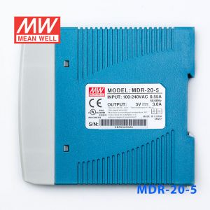 MDR-20-5 15W 5V2.5A 单输出低空载损耗DIN导轨型明纬电源
