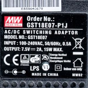 GST18E07-P1J 15W 7.5V2A高效能低空载损耗绿色节能欧规适配器