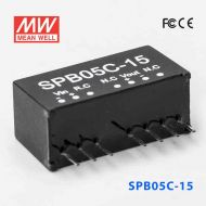 SPB05C-15 3W  36~72V 输入 15V 稳压单路输出明纬DC-DC转换模块电源