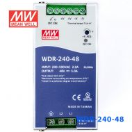 WDR-240-48 240W 48V5A 高输入电压高效率高PFC单路输出DIN导轨电源