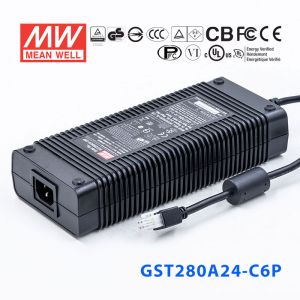 GST280A24-C6P 280W 24V11.67A高效能低空载损耗绿色节能桌上型适配器