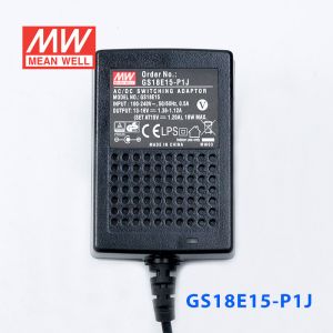 GS18E15-P1J 18W 15V1.2A 输出绿色能源明纬墙插电源适配器(欧式插头) 