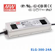 ELG-300-24A  240W 24V 12.5A   A型(电流可调/铝壳IP67/100～305Vac输入)明纬PFC防水LED电源