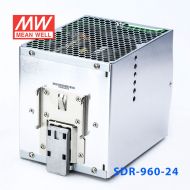 SDR-960-24 960W 24V40A高效率高功率因素单路输出DIN导轨安装明纬开关电源
