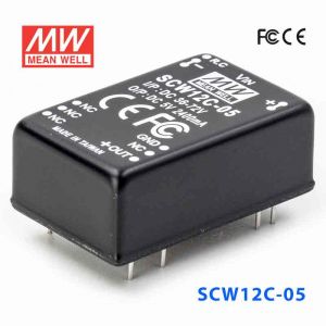 SCW12C-05  12W  36~72V  输入 5V 稳压单路输出明纬DC-DC转换模块电源