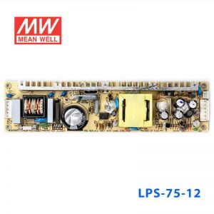 LPS-75-12  75W  12V 6.2A  单路输出无外壳窄条PCB板明纬开关电源
