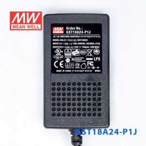 GST18A24-P1J  18W 24V0.75A高效能低空载损耗绿色节能桌上型适配器
