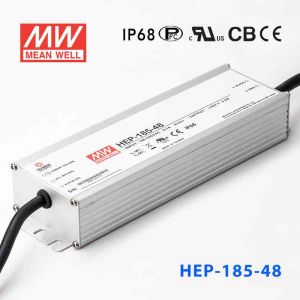 HEP-185-48A 185W 48V 3.9A无风扇全密封IP65防护输出电压/电流可调高效率明纬电源