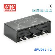 SPU01L-12 1W 5V 转 12V 非稳压单路输出明纬DC-DC转换模块电源