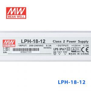 LPH-18-12   18W   220V输入   12V   1.5A明纬牌恒压输出IP67防水塑壳LED电源