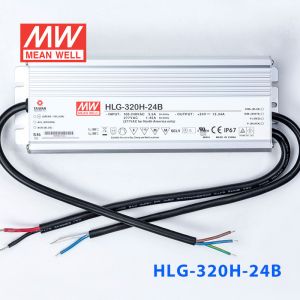 HLG-320H-24B  320W  24V 13.34A 强耐环境恒压+恒流PFC高效铝壳IP67防水LED电源(控制线三合一调光)