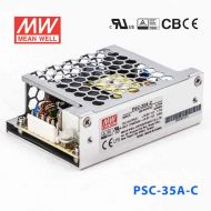 PSC-35A-C 35W 13.8V1.7A 单路输出带浮充电直流UPS明纬裸板加外壳安防电源 