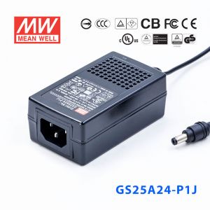 GS25A24-P1J 25W 24V1.04A 输出绿色能源明纬电源适配器(三线插口)