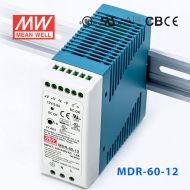 MDR-60-12 60W 12V5A 单输出低空载损耗DIN导轨型明纬电源