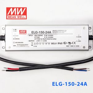 ELG-150-24A  150W  24V 6.25A  A型(电流可调/铝壳IP65/100～305Vac输入)明纬PFC防水LED电源