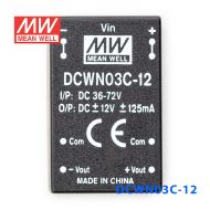 DCWN03C-12 3W 36~72V 转 ±12V 125mA 非稳压双路输出DC-DC模块电源