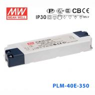 PLM-40E-350 40W 53~105V 350mA 输出 IP30防水塑壳PFC压线端子接线LED恒流电源