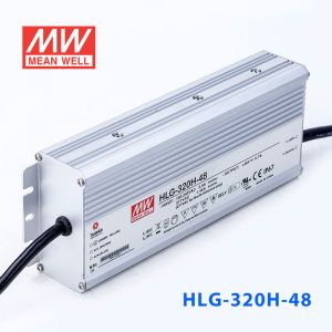 HLG-320H-48  320W  48V 6.7A 强耐环境恒压+恒流PFC高效铝壳IP67防水LED电源(引线接线) 