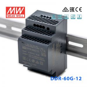 DDR-60G-12台湾明纬60W 9~36V输入 12V5A输出导轨型DC-DC电源