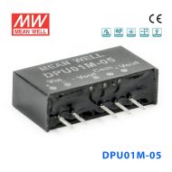 DPU01M-05 1W 12V 转 ±5V 非稳压双路输出明纬DC-DC转换模块电源