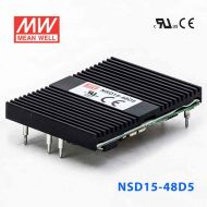 NSD15-48D5  15W  18~72V  输入 ±5V  稳压双路输出板上型明纬DC-DC变换电源