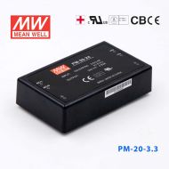 PM-20-3.3  20W  3.3V 4.5A  微漏电塑封单路输出板上型医用明纬开关电源