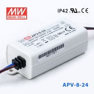 APV-8-24    8W    24V    0.34A 明纬牌恒压输出防水塑壳LED照明电源 