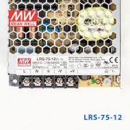 LRS-75-12 72W 12V6A单路输出超薄型低空载损耗明纬开关电源