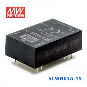 SCWN03A-15 3W 9～18V 转 15V 0.2A 非稳压单路输出DC-DC模块电源