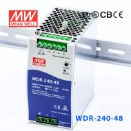 WDR-240-48 240W 48V5A 高输入电压高效率高PFC单路输出DIN导轨电源