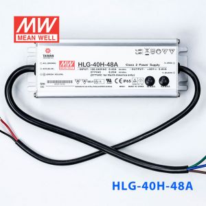 HLG-40H-48A  40W  48V 0.84A  强耐环境恒压+恒流PFC高效铝壳IP65防水LED电源(恒压恒流值可面板设定) 